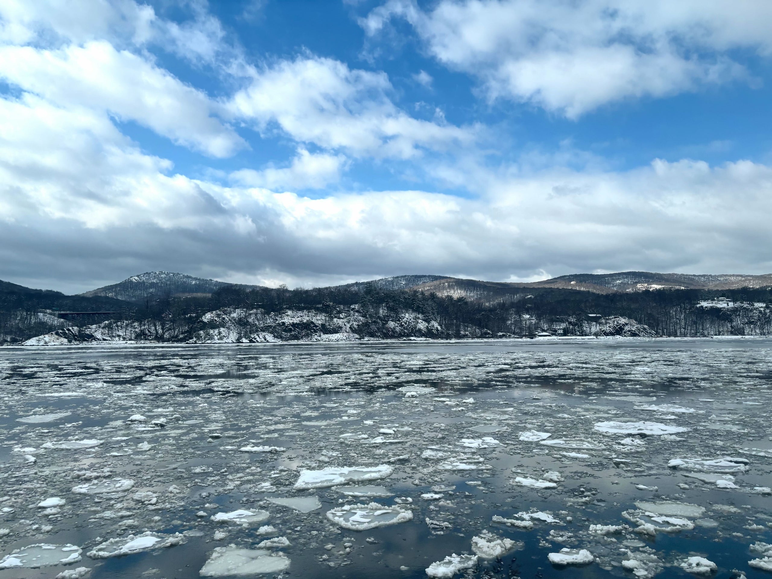Ice on the Hudson River by Kenneth Bachor